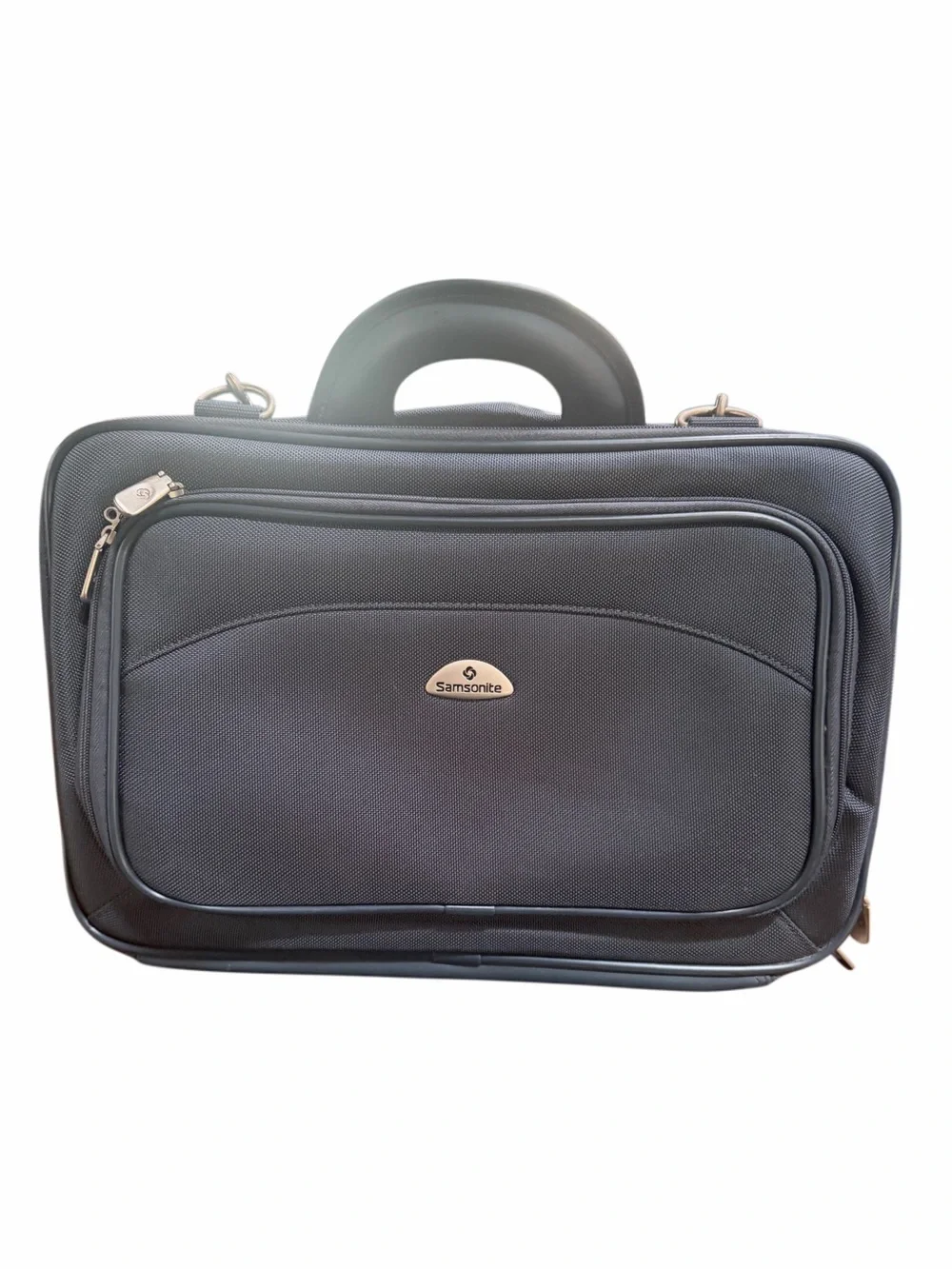 Samsonite Slate Blue Laptop Briefcase with Top Handle and Strap